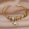 Korea Design Jewelry Bead Zircon Crown Pendant Bracelet Elegant Women's Open Wedding Accessories