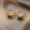 Korea Design Jewelry Color Heart Shaped Zircon Short Tassel Earrings Elegant Women's Wedding Party Accessories