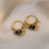 Korea Design Jewelry Color Heart Shaped Zircon Short Tassel Earrings Elegant Women's Wedding Party Accessories