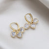 Korea Design Jewelry Color Heart Shaped Zircon Short Tassel Earrings Elegant Women's Wedding Party Accessories