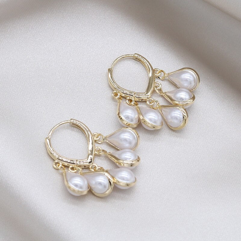 Korea Design Jewelry Color Heart Shaped Zircon Short Tassel Earrings Elegant Women's Wedding Party Accessories