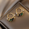 Korea Design Jewelry Color Heart Shaped Zircon Short Tassel Earrings Elegant Women's Wedding Party Accessories