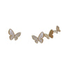 Korea Design Jewelry Copper Inlaid Zircon Acrylic Asymmetric Butterfly Earrings Elegant Women's Daily Earrings