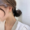 Korea Design Jewelry Copper Inlaid Zircon Round Metal Ball Pendant Tassel Earrings Elegant Women All-match Earrings