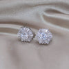 Korea Design Jewelry Copper Zircon Silver Color Geometric Earrings Simple and Elegant Women's Daily Work Accessories