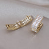 Korea Design Jewelry Delicate Copper Set  Double row Zircon Earrings Elegant Women's Prom Party Accessories
