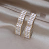 Korea Design Jewelry Delicate Copper Set  Double row Zircon Earrings Elegant Women's Prom Party Accessories