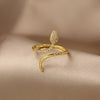 Korea Design Jewelry Delicate Copper Set Zircon Animal  Ring Elegant Women Simple Daily Work Accessories