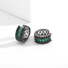 Korea Design Jewelry Delicate Copper Set Zircon Black Green Zircon Earrings Elegant Women's Daily Work Accessories