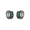 Korea Design Jewelry Delicate Copper Set Zircon Black Green Zircon Earrings Elegant Women's Daily Work Accessories