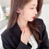 Korea Design Jewelry Delicate Copper Set Zircon Black Green Zircon Earrings Elegant Women's Daily Work Accessories