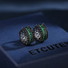 Korea Design Jewelry Delicate Copper Set Zircon Black Green Zircon Earrings Elegant Women's Daily Work Accessories