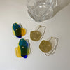 Korea Design Jewelry Exaggerated Multilayer Color Acrylic Irregular Earrings Modern Women's Popular Earrings