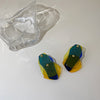 Korea Design Jewelry Exaggerated Multilayer Color Acrylic Irregular Earrings Modern Women's Popular Earrings