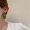 Korea Design Jewelry Exaggerated Multilayer Color Acrylic Irregular Earrings Modern Women's Popular Earrings
