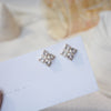 Korea Design Jewelry Exquisite AAA Zircon Flower Layered stud Earrings Elegant Women's White Oil Earrings