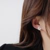 Korea Design Jewelry Exquisite AAA Zircon Flower Layered stud Earrings Elegant Women's White Oil Earrings