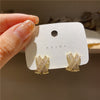 Korea Design Jewelry Exquisite Copper Inlaid Zircon Cross Earrings Elegant  Women's Wedding Party Accessories