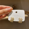 Korea Design Jewelry Exquisite Copper Inlaid Zircon Cross Earrings Elegant  Women's Wedding Party Accessories