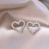 Korea Design Jewelry Exquisite Copper Inlaid Zircon Heart Earrings Simple and Elegant Women's Daily Work Accessories