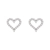 Korea Design Jewelry Exquisite Copper Inlaid Zircon Heart Earrings Simple and Elegant Women's Daily Work Accessories