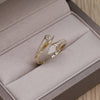 Korea Design Jewelry Exquisite Copper Inlaid Zircon Simple Geometric Ring Urban Women Daily Work Open Ring