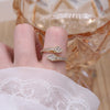 Korea Design Jewelry Exquisite Copper Inlaid Zircon Simple Geometric Ring Urban Women Daily Work Open Ring