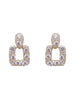 Korea Design Jewelry Exquisite Copper Inlaid Zircon Square Earrings Elegant Women's Wedding Accessories