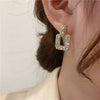 Korea Design Jewelry Exquisite Copper Inlaid Zircon Square Earrings Elegant Women's Wedding Accessories