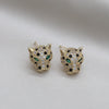 Korea Design Jewelry Exquisite Copper Set Zircon Colorful Animal Leopard Earrings  Women's Gala Party earrings