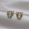 Korea Design Jewelry Exquisite Copper Set Zircon Colorful Animal Leopard Earrings  Women's Gala Party earrings