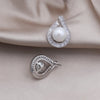 Korea Design Jewelry Exquisite Copper Set Zircon Crystal Pearl Earrings Elegant Women's Daily Work Accessories