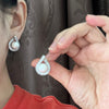 Korea Design Jewelry Exquisite Copper Set Zircon Crystal Pearl Earrings Elegant Women's Daily Work Accessories