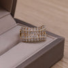 Korea Design Jewelry Exquisite Copper Set Zircon Double Layer Ring Elegant Urban Women Daily Work Accessories