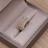 Korea Design Jewelry Exquisite Copper Set Zircon Double Layer Ring Elegant Urban Women Daily Work Accessories
