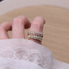 Korea Design Jewelry Exquisite Copper Set Zircon Double Layer Ring Elegant Urban Women Daily Work Accessories