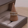 Korea Design Jewelry Exquisite Copper Set Zircon Double Layer Ring Elegant Urban Women Daily Work Accessories