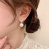 Korea Design Jewelry Exquisite Copper Set Zircon Pearl Pendant Earrings Elegant Women Gala Party Accessories