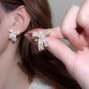 Korea Design Jewelry Exquisite  Full Zircon Bow Earrings Elegant Women Wedding Party Accessories