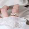 Korea Design Jewelry Exquisite  Full Zircon Geometric Water Drop Ring Elegant Women Wedding Party Opening Ring