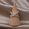 Korea Design Jewelry Exquisite  Zircon Cross Rings Elegant Women Prom Party Opening Adjustable Accessories