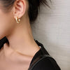 Korea Design Jewelry Exquisite Zircon Opal Dionysus Half Circle Earrings Elegant Women's Daily Work Accessories