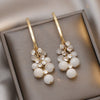 Korea Design Jewelry Exquisite Zircon Opal String Earrings Elegant Women Wedding Party Accessories Pendant Gift