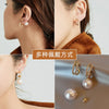 Korea Design Jewelry Exquisite Zircon White Pearl Pendant Earrings Elegant Women's Prom Party Accessories