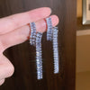 Korea Design Jewelry Full Zircon Twisted Earrings  Women's Wedding Party Accessories