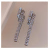 Korea Design Jewelry Full Zircon Twisted Earrings  Women's Wedding Party Accessories