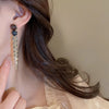 Korea Design Jewelry Long Colorful Crystal Gradient Earrings  Women Prom Party Accessories