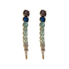 Korea Design Jewelry Long Colorful Crystal Gradient Earrings  Women Prom Party Accessories