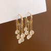 Korea Design Jewelry Love Heart Net Crystal Tassel Pendant Earrings Elegant Women's Prom Party Accessories