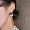 Korea Design Jewelry  Geometric Black White Crystal Earrings Generous Elegant Women's Prom Party Accessories
